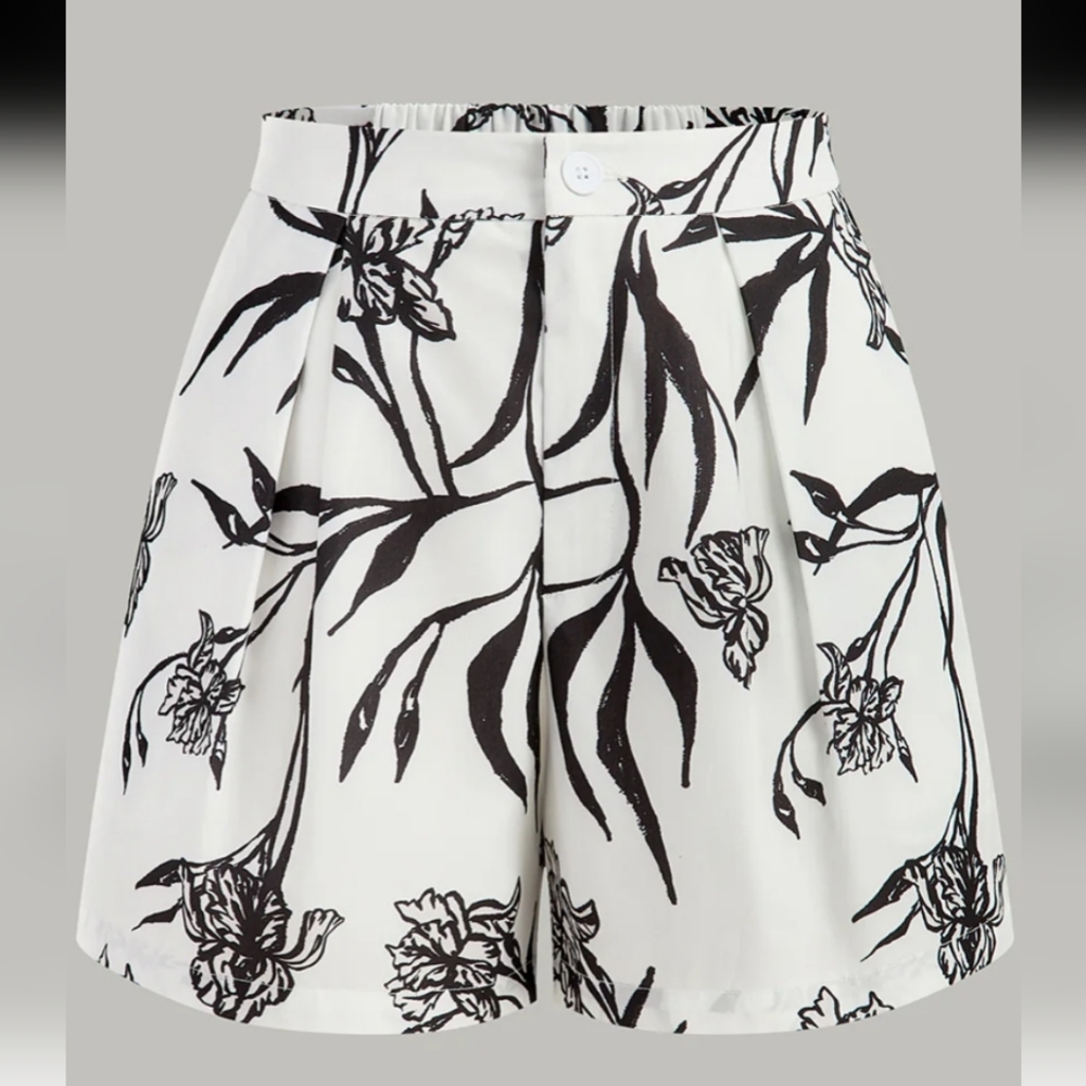 Commense Floral Print Peplum Top With Shorts Set NWT Sz L - Picture 5 of 16